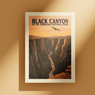 Carte Postale Canyon noir vintage du parc national Gunnison