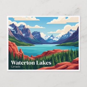 Carte Postale Canyon Red Rock, Lacs Waterton Canada