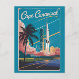 Carte Postale Cape Canaveral Florida Illustration Art de Voyage