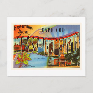 Carte Postale Cape Cod #2 Massachusetts MA Vieux souvenir de voy