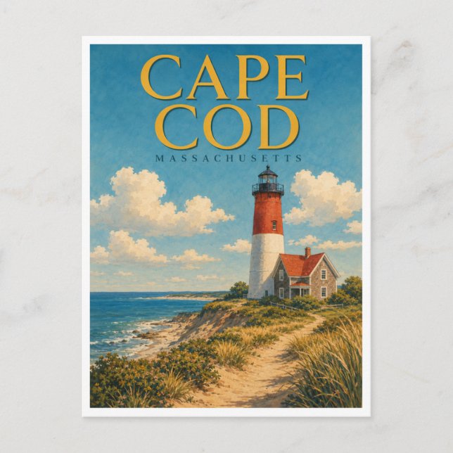 Carte Postale Cape Cod Massachusetts Nauset Light GeoSaga (Devant)