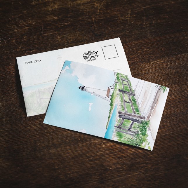 Carte postale Cape Cod Massachusetts Watercolor (Créateur téléchargé)