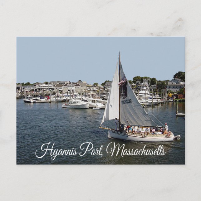Carte Postale Cape Cod, Port de Hyannis, Massachusetts USA (Devant)