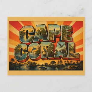 Carte Postale Cape Coral Floride Art de la faune des canaux de m