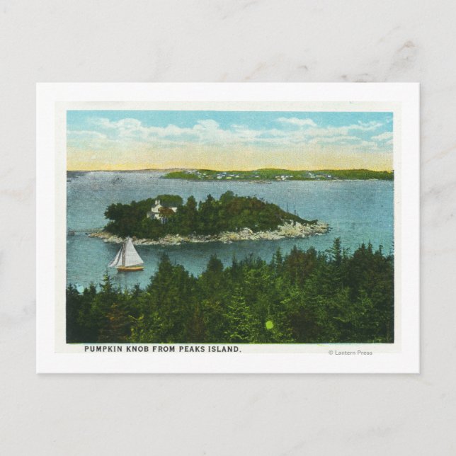 Carte Postale Cape Elizabeth Vue de deux phares (Devant)