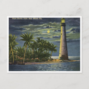 Carte Postale Cape Florida Light House, Miami, Floride Vintage