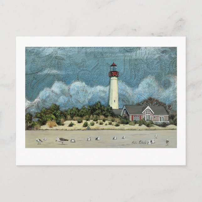 Carte Postale Cape May Lighthouse Painting, New Jersey (Devant)