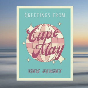Carte Postale Cape May New Jersey disco Retro Vintage