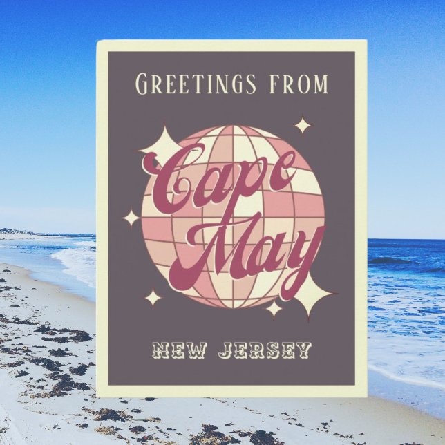 Carte Postale Cape May New Jersey disco Retro violet Postcard (Créateur téléchargé)