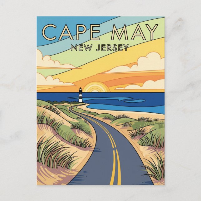 Carte Postale Cape May New Jersey Illustration Voyage (Devant)