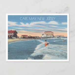 Carte Postale Cape May, New Jersey Vintage Beach Scene