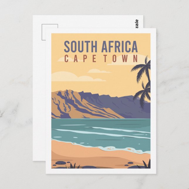 Carte Postale Cape Town Afrique du Sud Illustration des lieux de (Devant / Derrière)