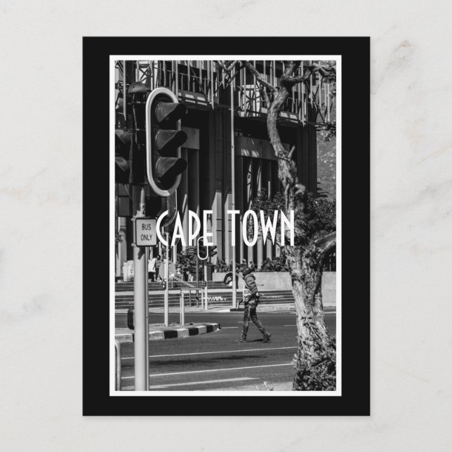 Carte Postale Cape Town Monochrome Cityscape Street Lifestyle (Devant)