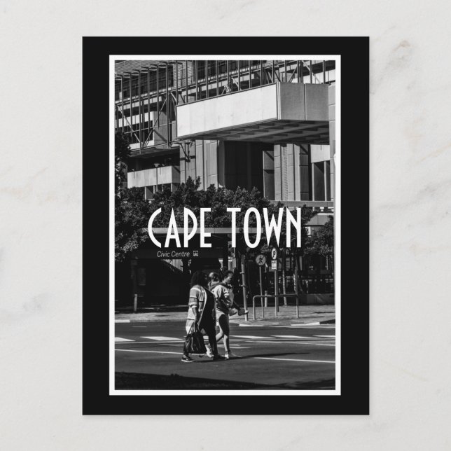 Carte Postale Cape Town Monochrome Cityscape Street Lifestyle (Devant)