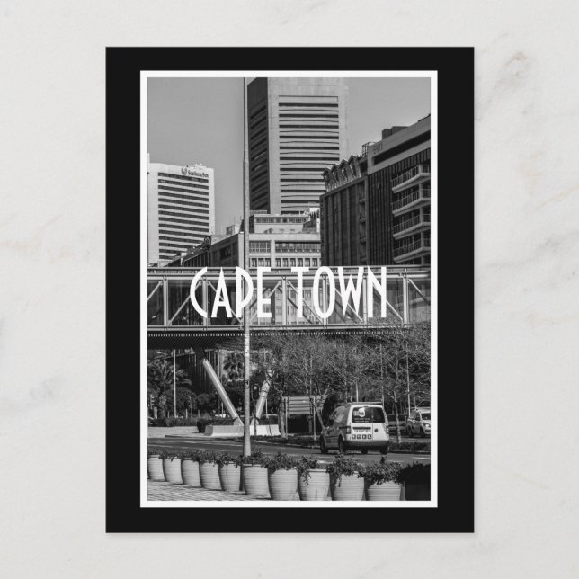 Carte Postale Cape Town Monochrome Cityscape Street Lifestyle (Devant)
