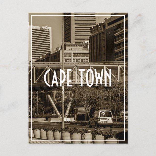 Carte Postale Cape Town Monochrome Cityscape Street Lifestyle (Devant)