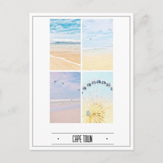 Carte Postale Cape Town Table Mountain Collage Pastel (Devant)