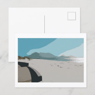 Carte Postale Cape Town Table Mountain Ocean Sketch