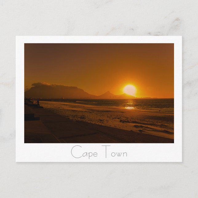Carte Postale Cape Town Table Mountain Sunset Afrique du Sud (Devant)