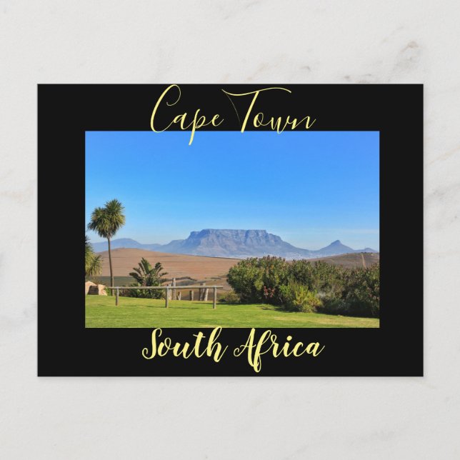 Carte Postale Cape Town Table Mountain View Paysage en herbe (Devant)