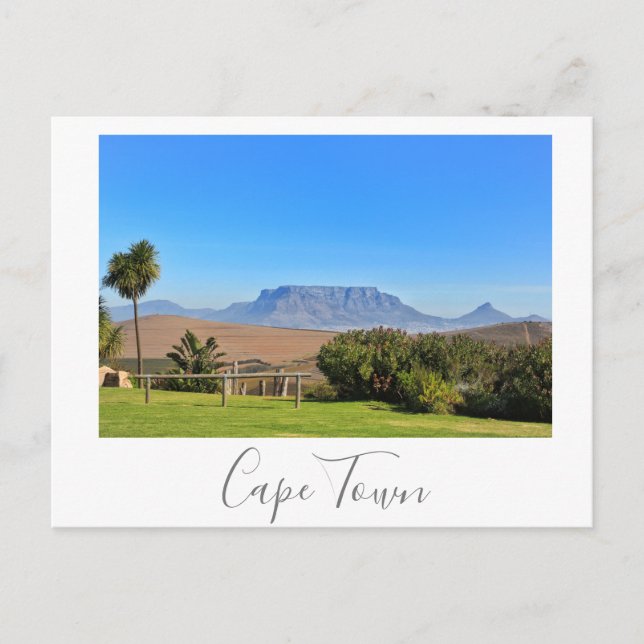 Carte Postale Cape Town Table Mountain View Paysage en herbe (Devant)