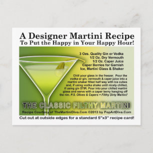 Carte postale Caper Berry Filthy Martini Recette