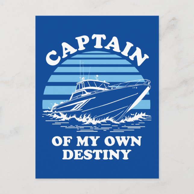 Carte Postale Capitaine De Ma Propre Destinée | Devis de navigat (Devant)