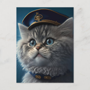 Carte Postale Capitaine de pilote de Kitten