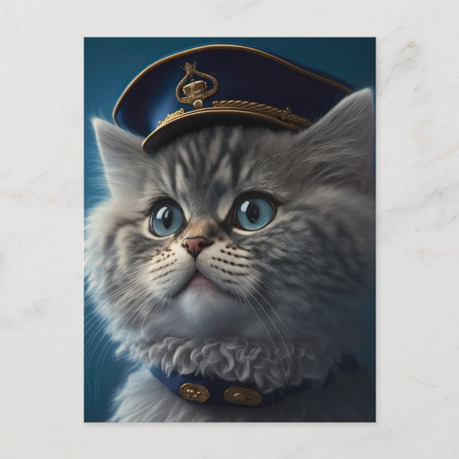 Carte Postale Capitaine de pilote de Kitten (Devant)