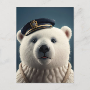 Carte Postale Capitaine du pilote d'ours polaire