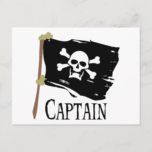 Carte Postale Capitaine jolly roger (Devant)