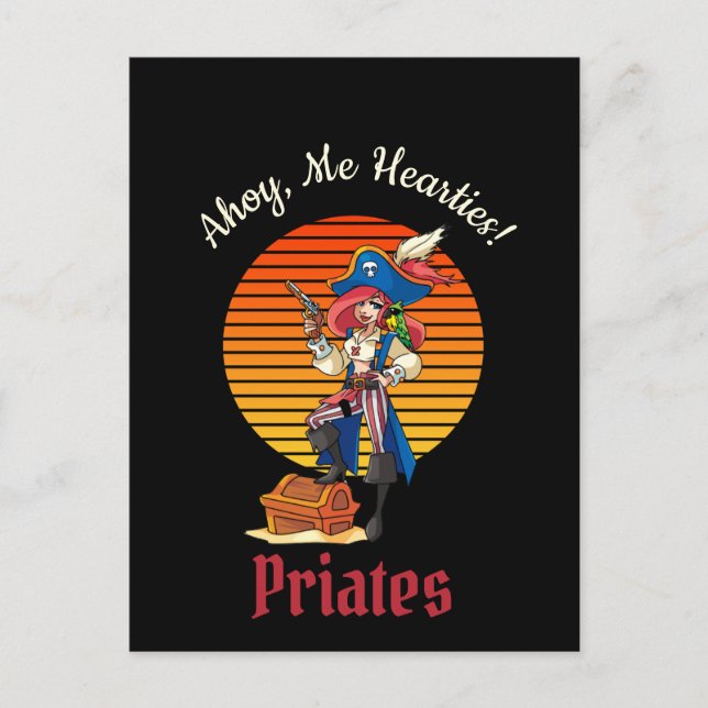 Carte Postale Capitaine Pirate Lady (Devant)