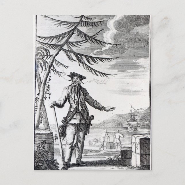 Carte Postale Capitaine Teach, communément appelé Barbe noire (Devant)