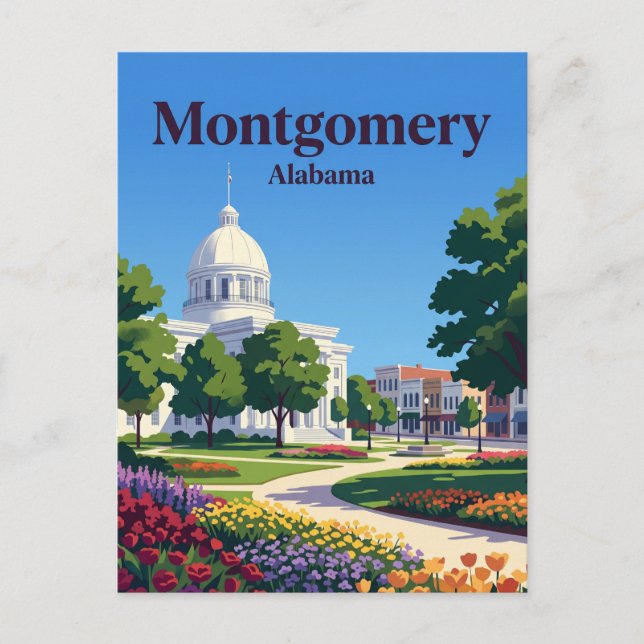 Carte Postale Capitol de l'État de l'Alabama Alabama (Devant)