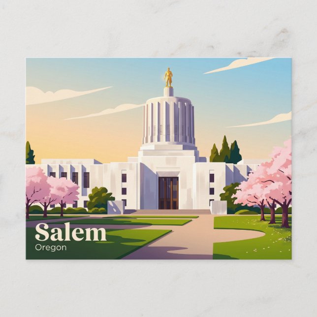 Carte Postale Capitol de l'État de l'Oregon États-Unis (Devant)