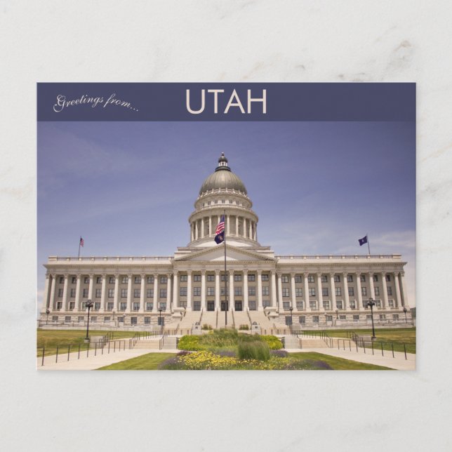 Carte Postale Capitol de l'État de l'Utah à Salt Lake City Utah (Devant)