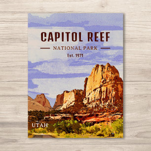 Carte Postale Capitol Reef National Park Utah Desert Watercolor