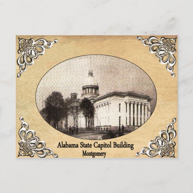 Carte Postale Capitole de l'État de l'Alabama construire une vie (Devant)