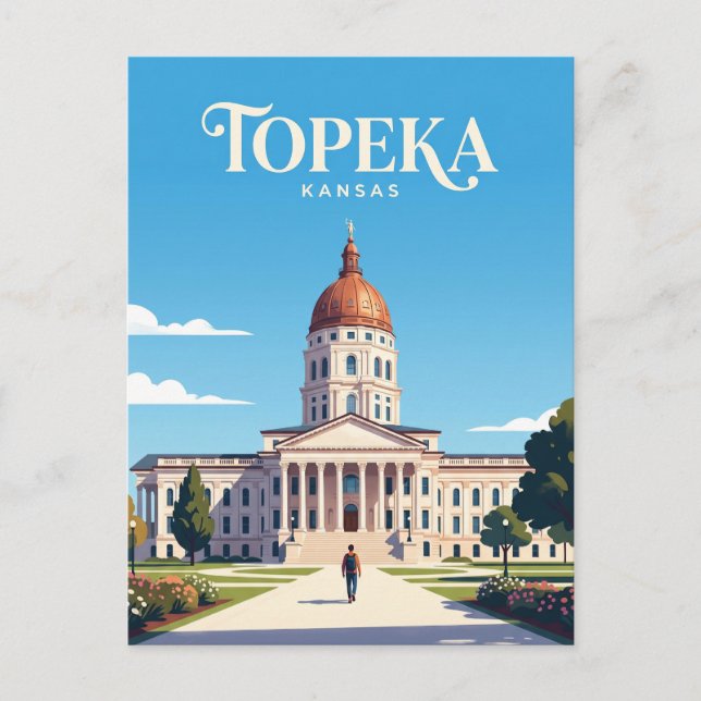 Carte Postale Capitole de l'État du Kansas États-Unis (Devant)
