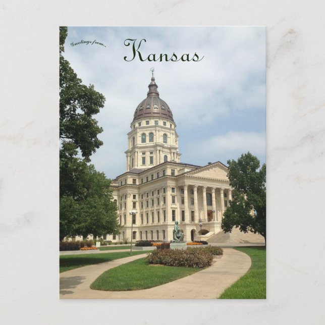 Carte Postale Capitole de l'État du Kansas Topeka Kansas (Devant)