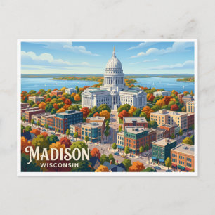 Carte Postale Capitole de l'État du Wisconsin à Madison