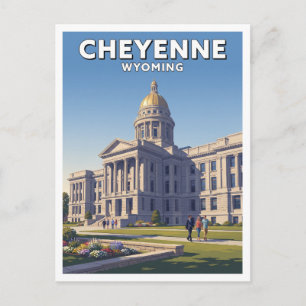 Carte Postale Capitole de l'État du Wyoming Cheyenne Cadeau de v