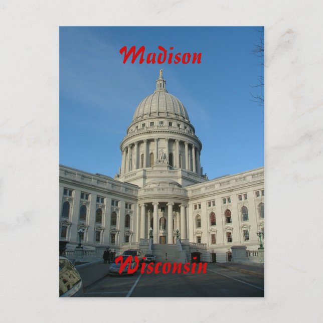 Carte Postale Capitole de l'État - Madison (Devant)
