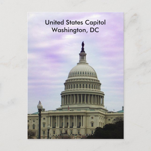 Carte Postale Capitole des États-Unis, Washington, DC (Devant)