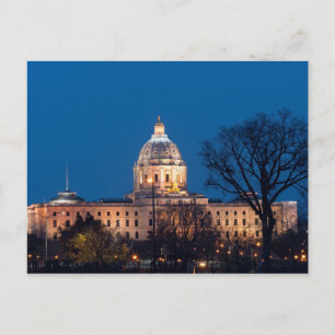 Carte Postale Capitole d'État du Minnesota illuminé