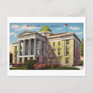 Carte Postale Capitole d'État vintage à Raleigh, Caroline du Nor