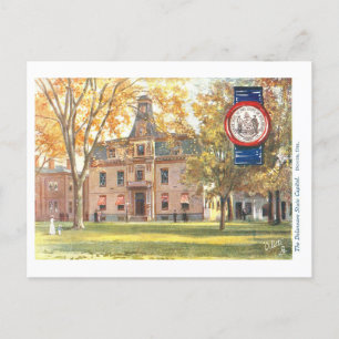 Carte Postale Capitole vintage Delaware avec phoque