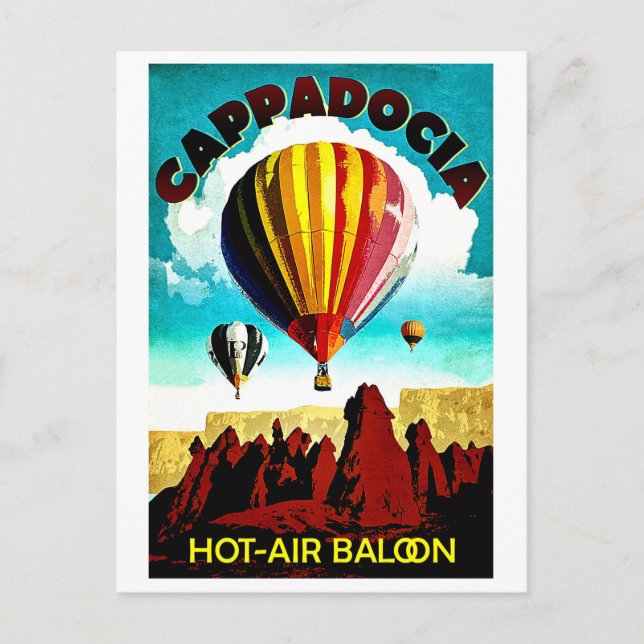 Carte Postale Cappadoce, ballons à air chaud, panorama, Turquie (Devant)