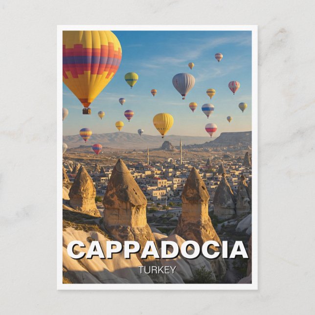 Carte Postale Cappadoce Turquie Hot Air Balloons Voyage (Devant)