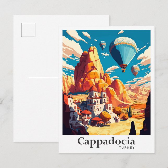 Carte Postale Cappadocia Espagne Portrait Vintage voyage (Devant / Derrière)